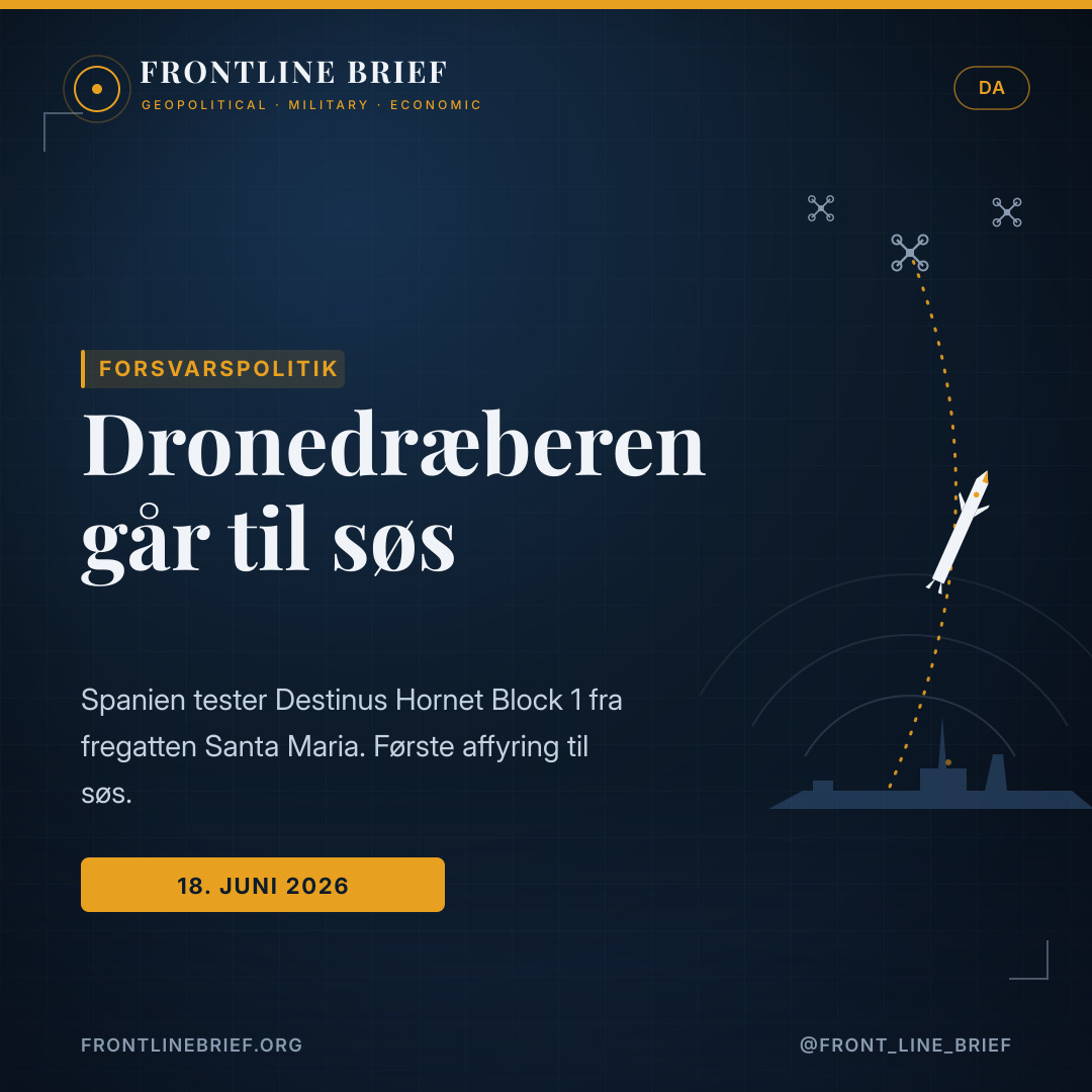 Spain fires the Destinus Hornet at sea — Dansk