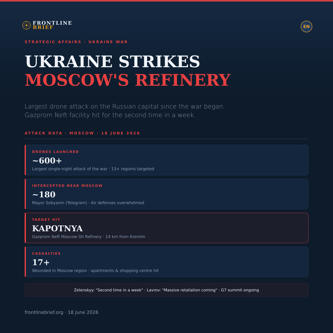 Ukraine Moscow Refinery Attack — English