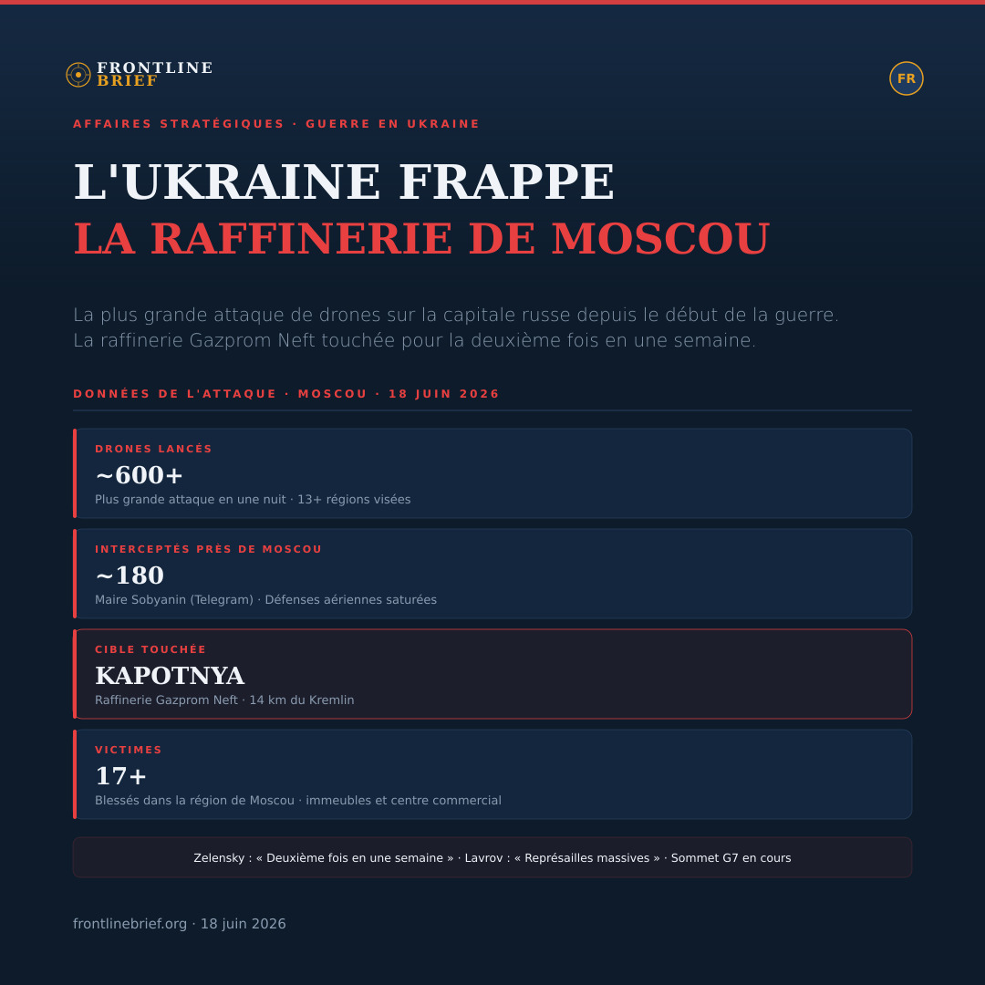 Ukraine Moscow Refinery Attack — Français
